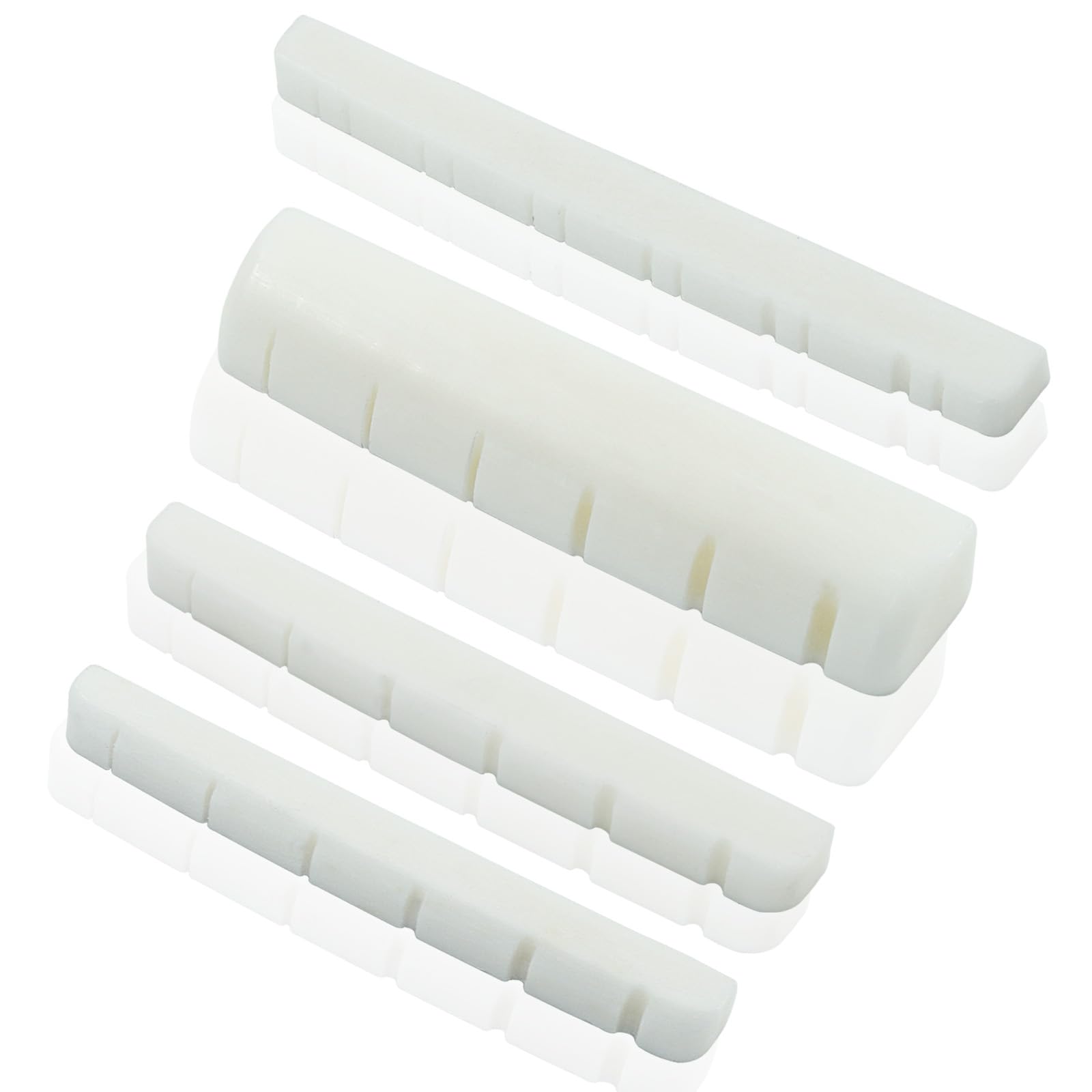 Muertenze 6 String Electric Guitar Bone Nut, 43mm Bone Slotted Electric Guitar Nut Flat Bottom for LP Style Electric Guitar Folk